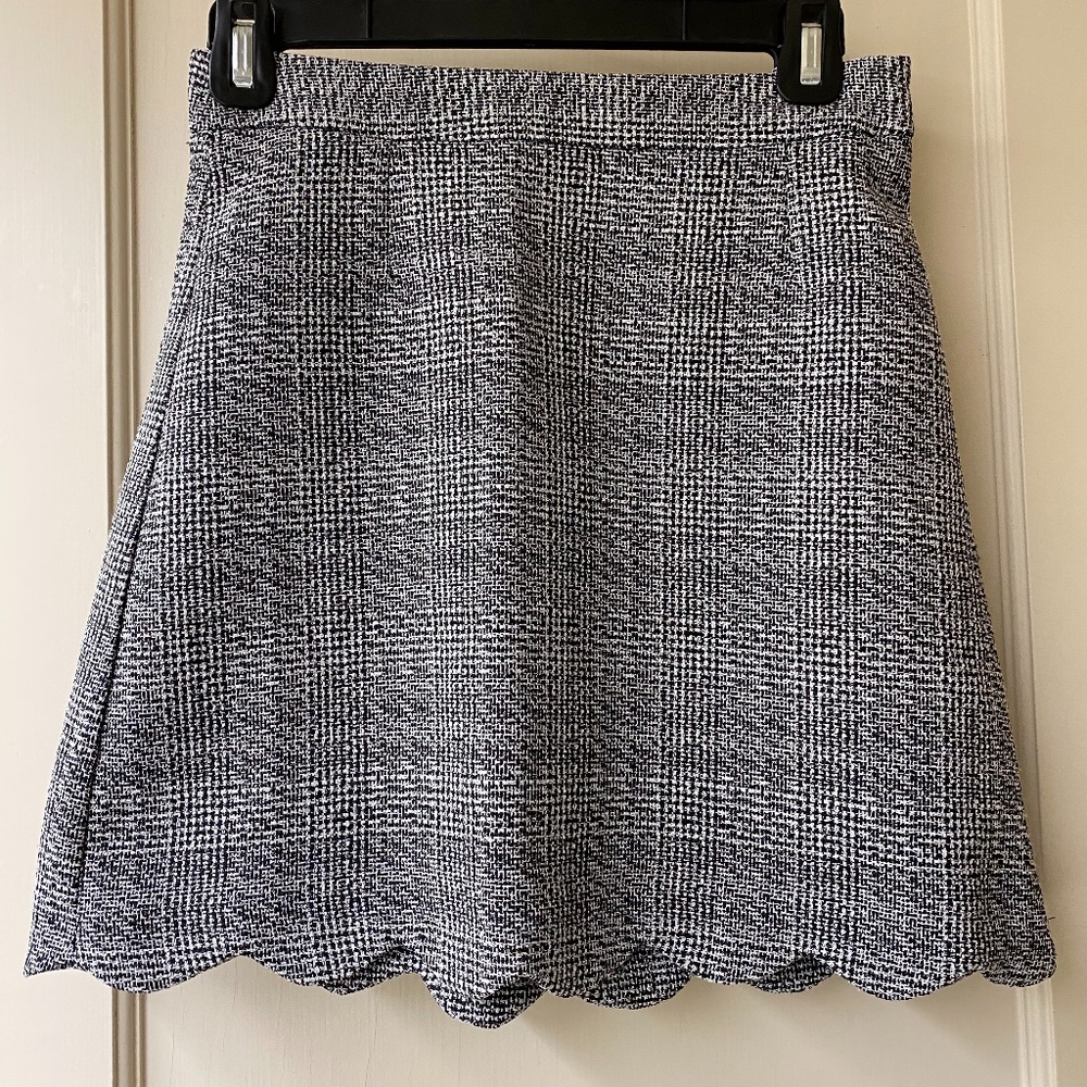 ASOS Scalloped Tweed High Waisted Skirt